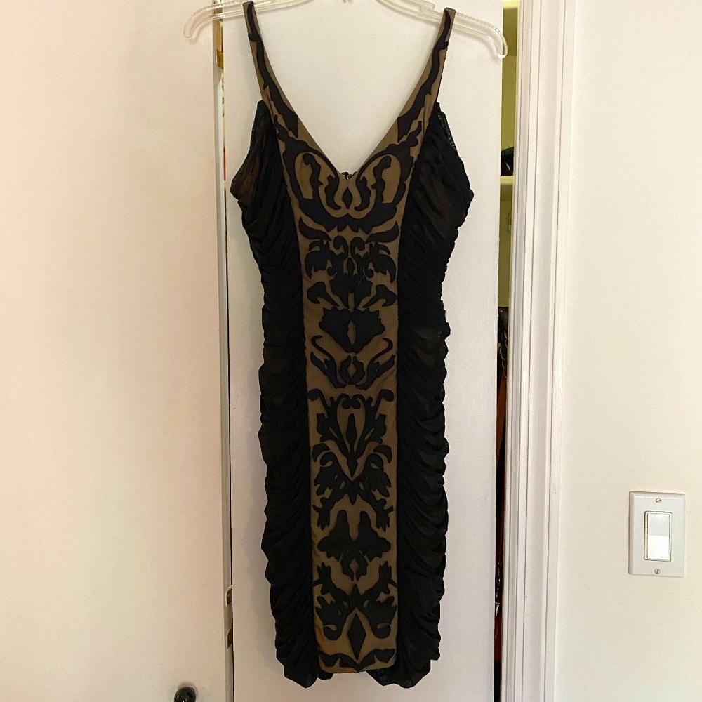 Bebe Ruched black dress